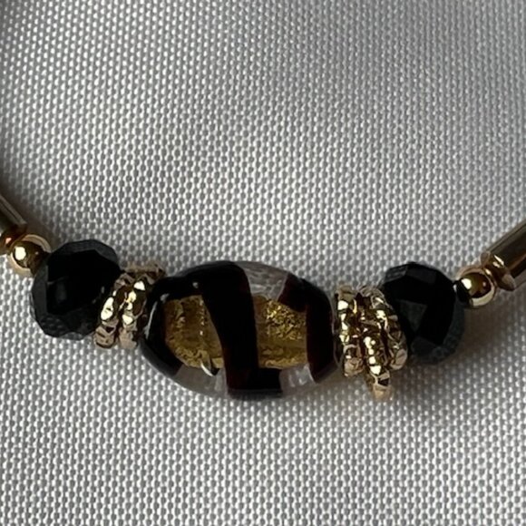 Murano Glass Bead, crystal and Leather Bracelets - Picture 9 of 9